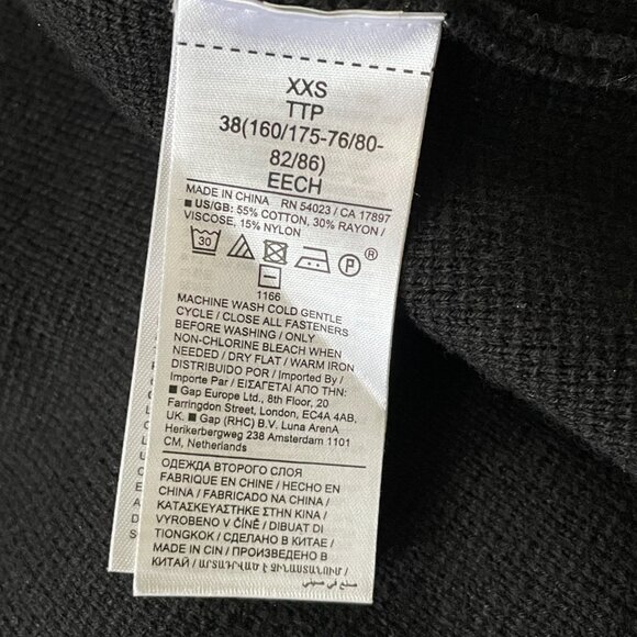 Banana Republic Black Knit Cotton Blend Sweater Coat Jacket-XXS - Picture 6 of 13